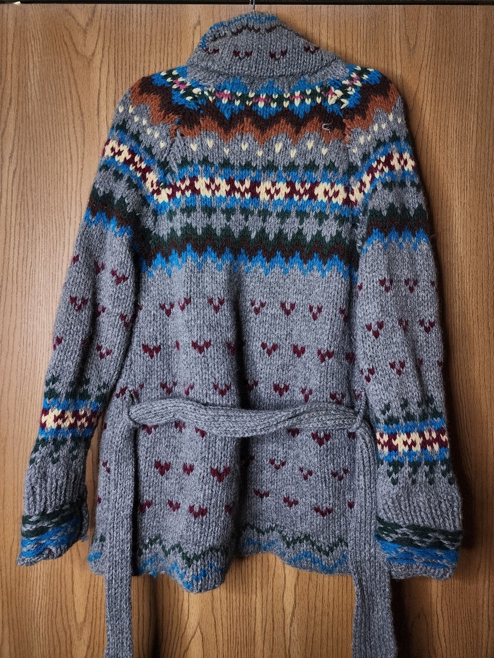 Vintage Hunters Run 100% Shetland Wool Collared Cardigan - Picture 9 of 9